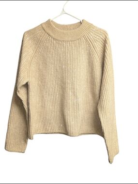 Design History Beige Sequin Knit Sweater | Cozy Sparkle M